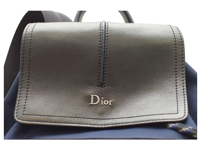 Be Dior Zaino B‑Motion Christian Dior 1MOBA062XVO – Nylon e pelle blu navy/nero unisex - vista 9