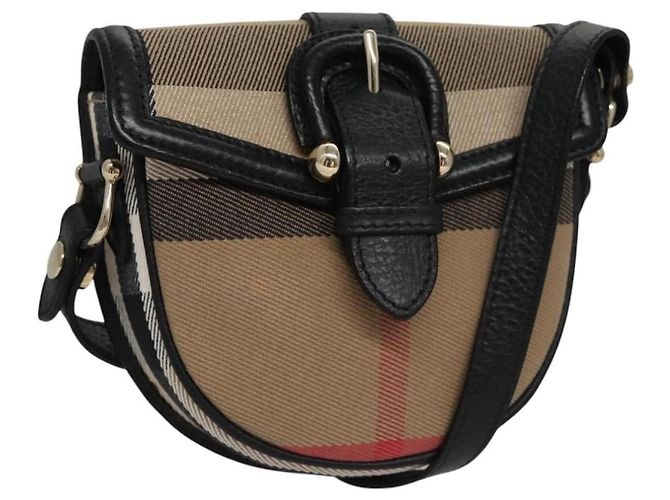 Bolso cruzado mini con hebilla Nova check de Burberry Negro Beige - vista 12
