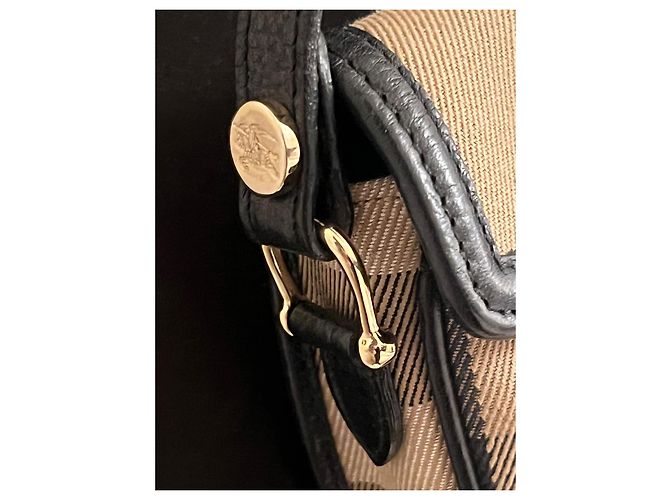Bolso cruzado mini con hebilla Nova check de Burberry Negro Beige - vista 6