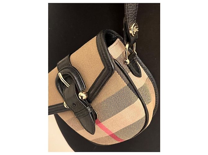 Bolso cruzado mini con hebilla Nova check de Burberry Negro Beige - vista 9