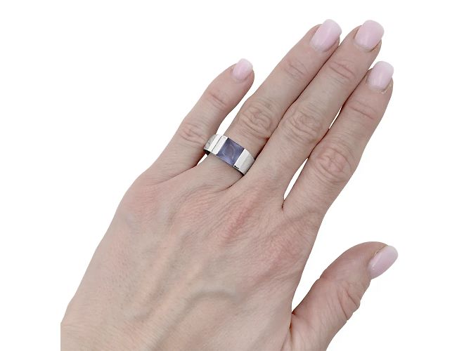 CARTIER Tank Ring, Weißgold, Chalcedon. - Ansicht 5