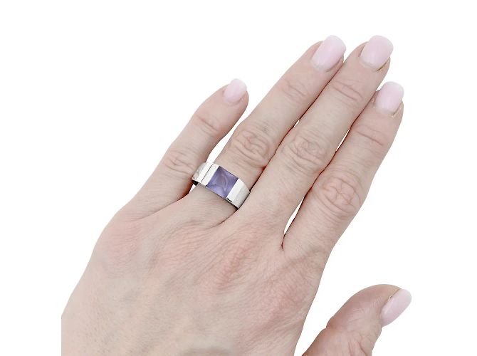 CARTIER Tank Ring, Weißgold, Chalcedon. - Ansicht 6