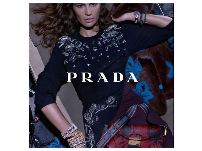 Bracciale in pelle Saffiano cristallo Prada Rosso - vista 4