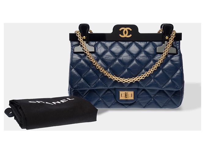 Borsa CHANEL 2.55 in Pelle Blu - 103082 - vista 2