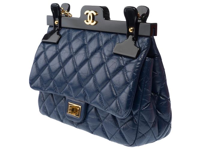 Borsa CHANEL 2.55 in Pelle Blu - 103082 - vista 5