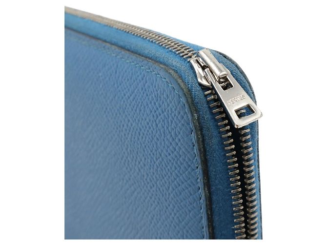 Runder Azap Long Silk'in Geldbeutel von Hermès Blau - Ansicht 5