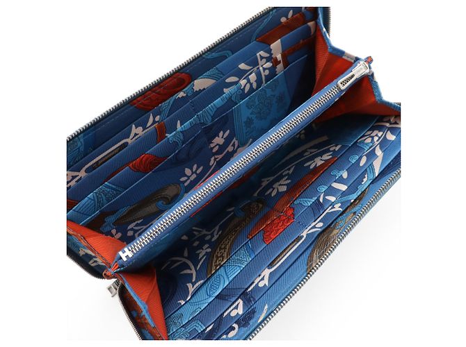 Runder Azap Long Silk'in Geldbeutel von Hermès Blau - Ansicht 6