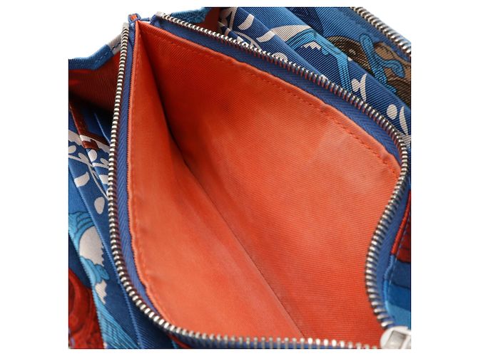Runder Azap Long Silk'in Geldbeutel von Hermès Blau - Ansicht 8
