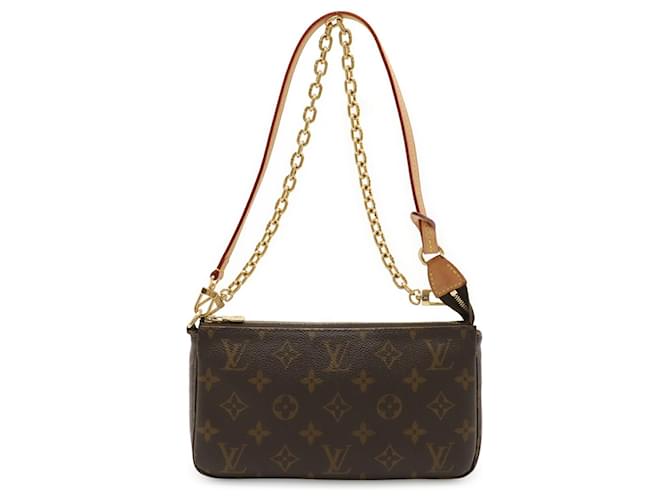 Borsa a catena Pochette Accessoires Monogram Louis Vuitton Marrone - vista 2