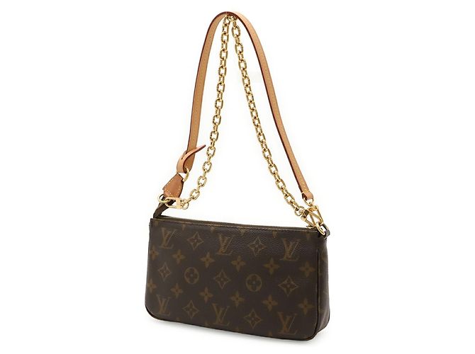 Borsa a catena Pochette Accessoires Monogram Louis Vuitton Marrone - vista 3