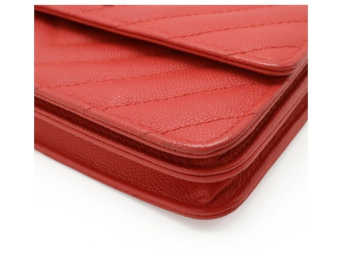Borsa a spalla Chanel V-Stitch Chevron con catena Rosa Rosso - vista 4