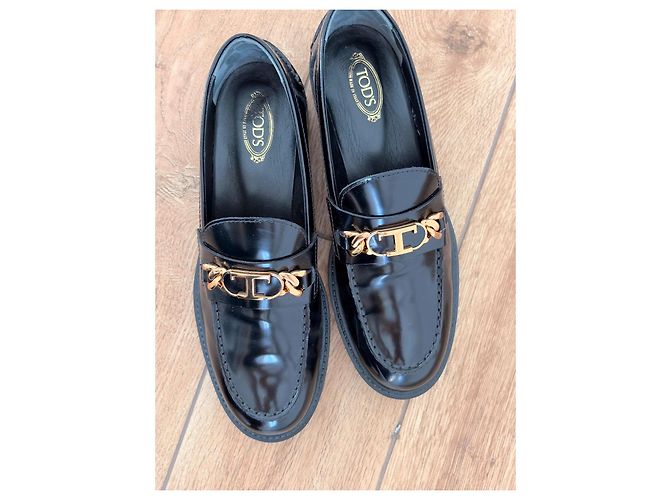Mocassini Tod's in pelle con placca logo nero - vista 7