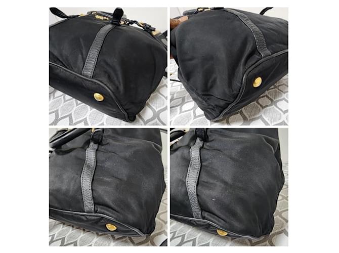Borsa a tracolla in nylon e pelle Prada nera Nero - vista 10