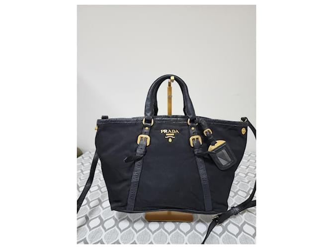 Borsa a tracolla in nylon e pelle Prada nera Nero - vista 13