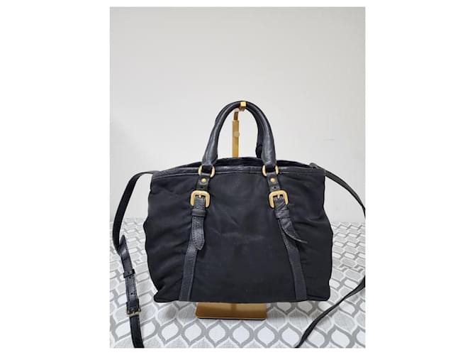 Borsa a tracolla in nylon e pelle Prada nera Nero - vista 2