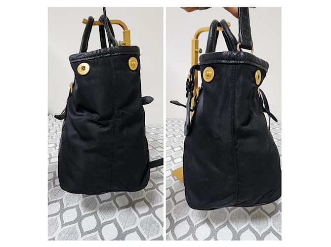 Borsa a tracolla in nylon e pelle Prada nera Nero - vista 5