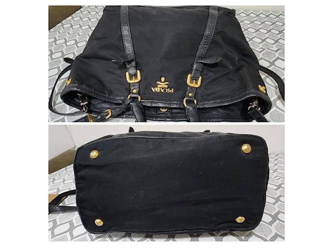 Borsa a tracolla in nylon e pelle Prada nera Nero - vista 6