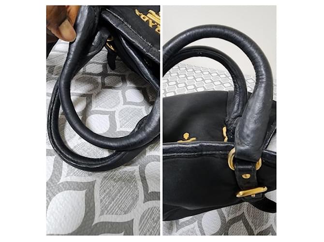 Borsa a tracolla in nylon e pelle Prada nera Nero - vista 8