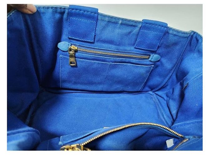 Prada Denim Canvas Handtasche Blau - Ansicht 11