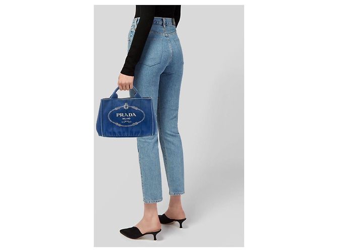 Prada Denim Canvas Handtasche Blau - Ansicht 13