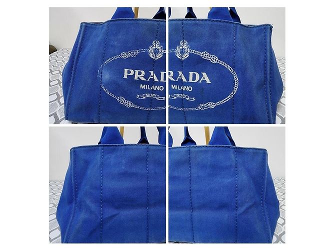 Prada Denim Canvas Handtasche Blau - Ansicht 6