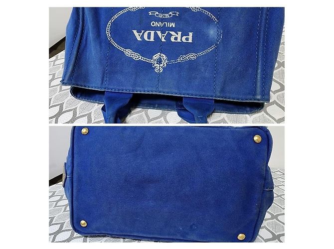 Prada Denim Canvas Handtasche Blau - Ansicht 8