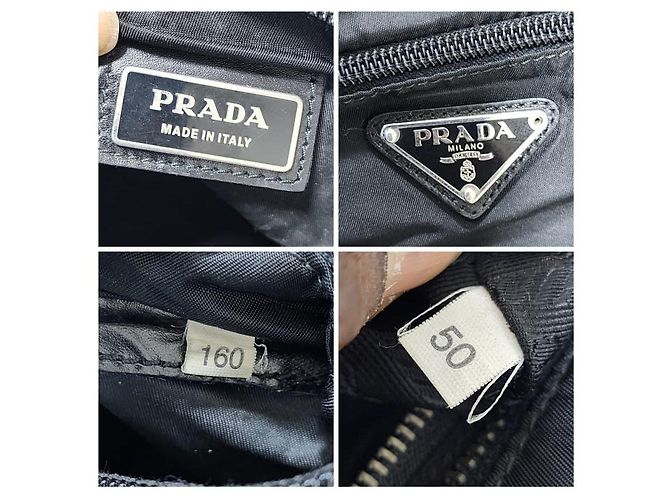 Prada Vintage Vela Nero Schultertasche aus schwarzem Nylon - Ansicht 3