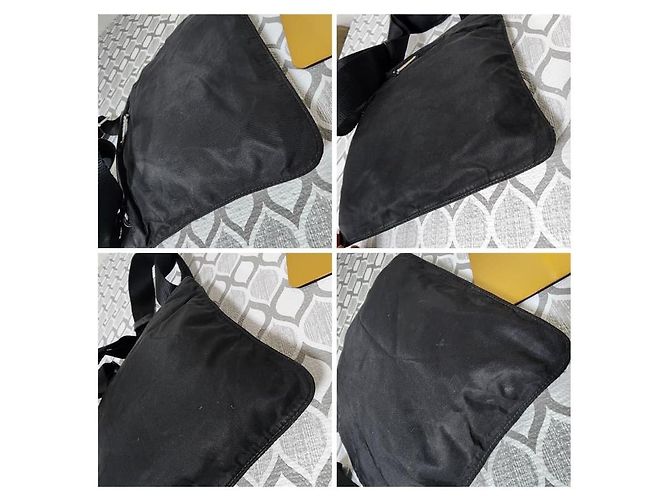 Prada Vintage Vela Nero Schultertasche aus schwarzem Nylon - Ansicht 8