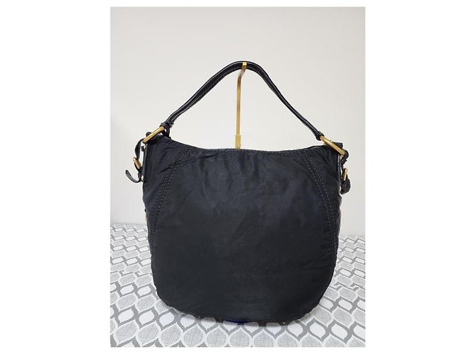 Borsa hobo in nylon Tessuto Canapa nera di Prada Nero - vista 2
