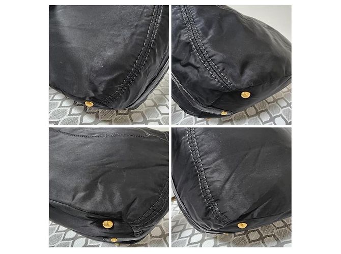 Borsa hobo in nylon Tessuto Canapa nera di Prada Nero - vista 7