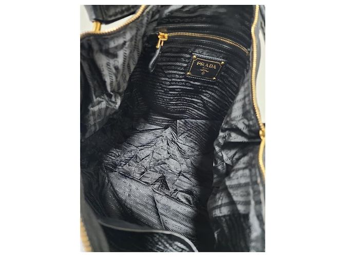 Borsa hobo in nylon Tessuto Canapa nera di Prada Nero - vista 8