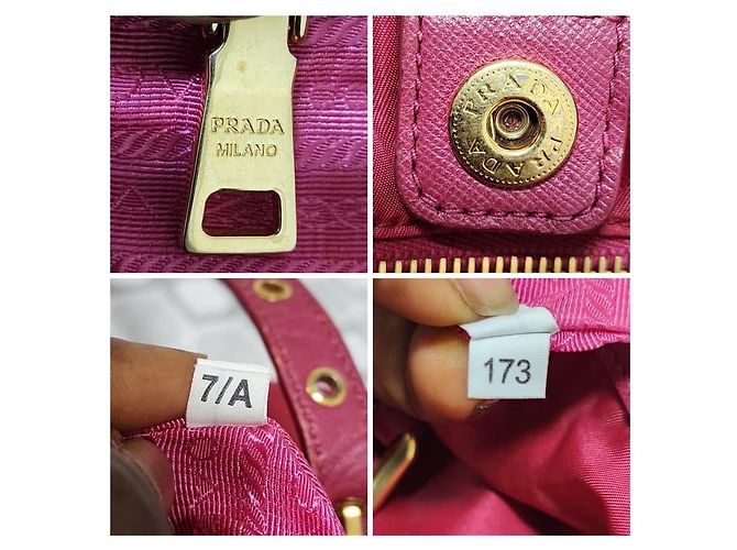 Borsa tote in pelle Saffiano Prada rosa - vista 4