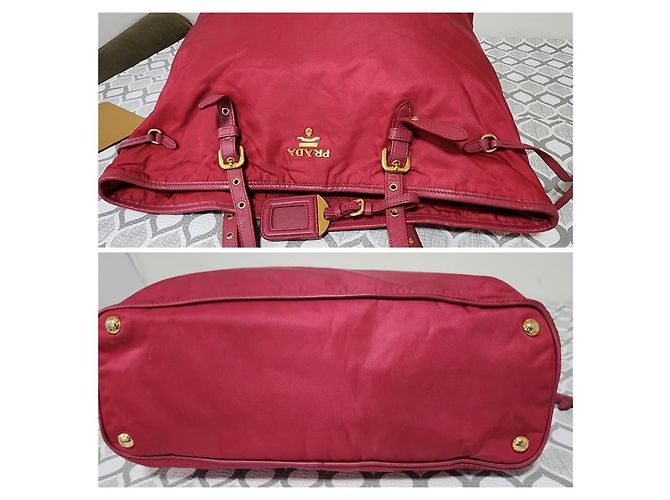 Borsa tote in pelle Saffiano Prada rosa - vista 5