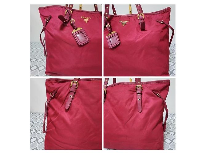 Borsa tote in pelle Saffiano Prada rosa - vista 7