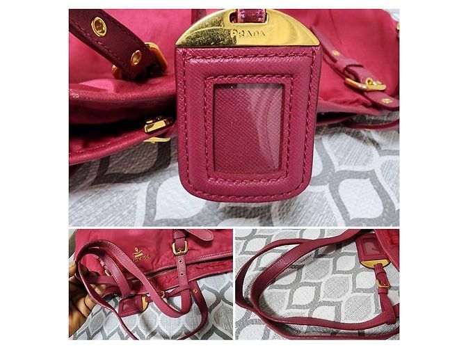 Borsa tote in pelle Saffiano Prada rosa - vista 9