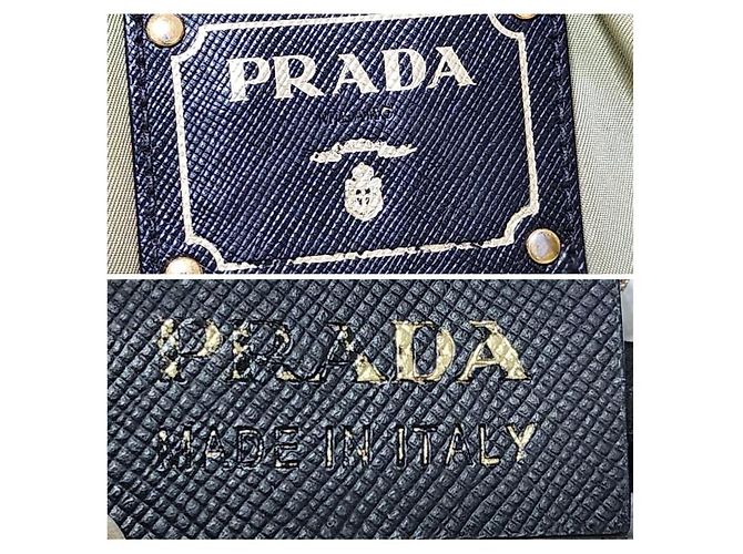Borsa tote in tessuto nero con dettagli Saffiano di Prada - vista 3