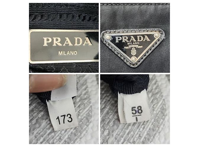 Borsa a tracolla media Tessuto con tasca frontale Prada nera Nero - vista 4