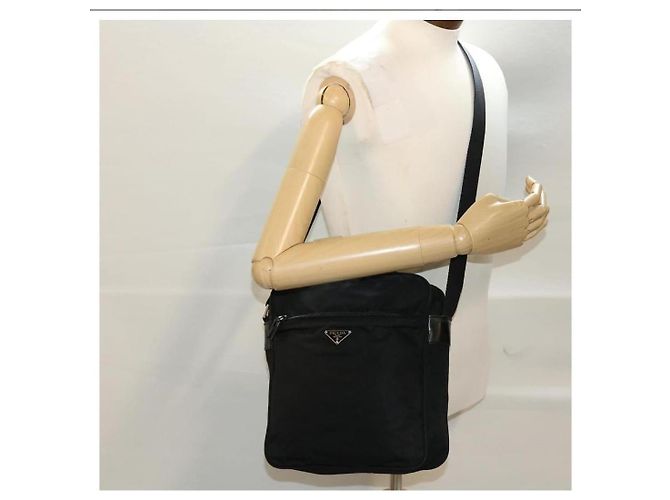Bolsa mensageiro/crossbody Prada Tessuto preta Preto - vista 15