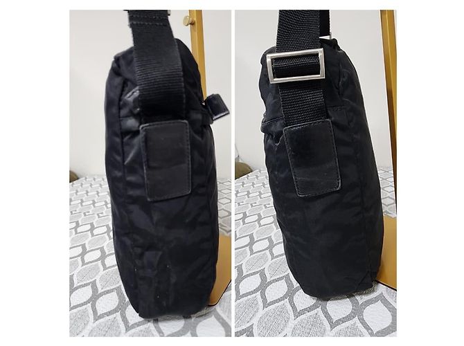 Bolsa mensageiro/crossbody Prada Tessuto preta Preto - vista 7