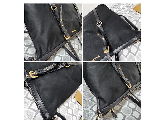Prada Jacquard Logo Wendetasche Schwarz - Ansicht 10