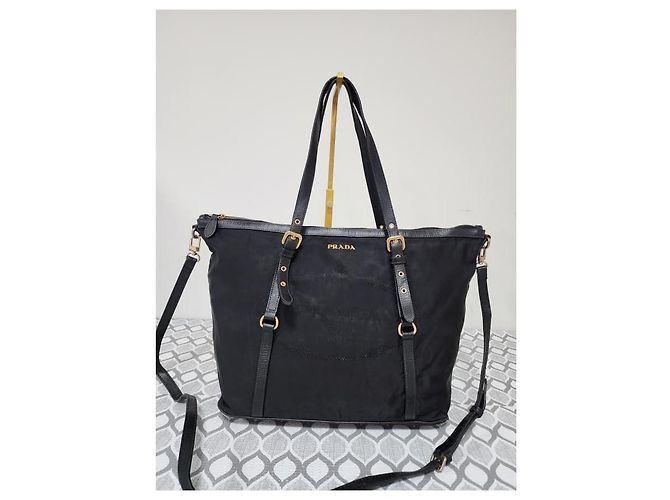 Prada Jacquard Logo Wendetasche Schwarz - Ansicht 13