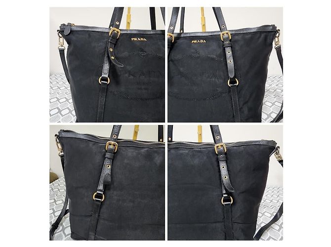 Prada Jacquard Logo Wendetasche Schwarz - Ansicht 7