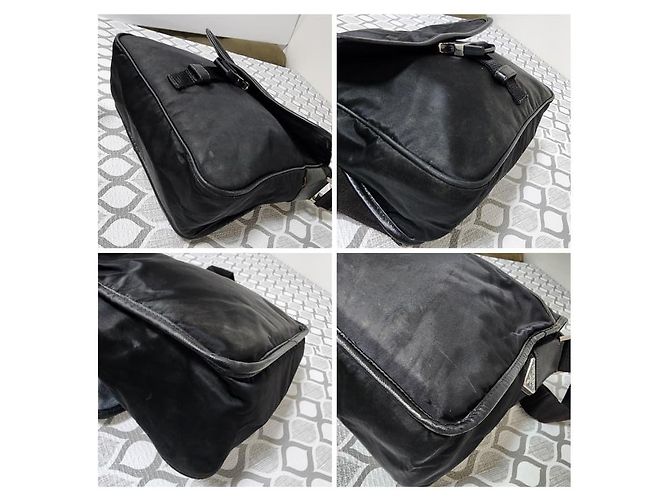Borsa a tracolla Prada Tessuto con fibbia nera Nero - vista 10