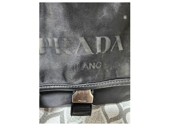 Borsa a tracolla Prada Tessuto con fibbia nera Nero - vista 11