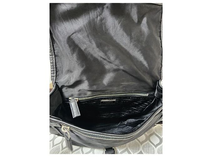 Borsa a tracolla Prada Tessuto con fibbia nera Nero - vista 12