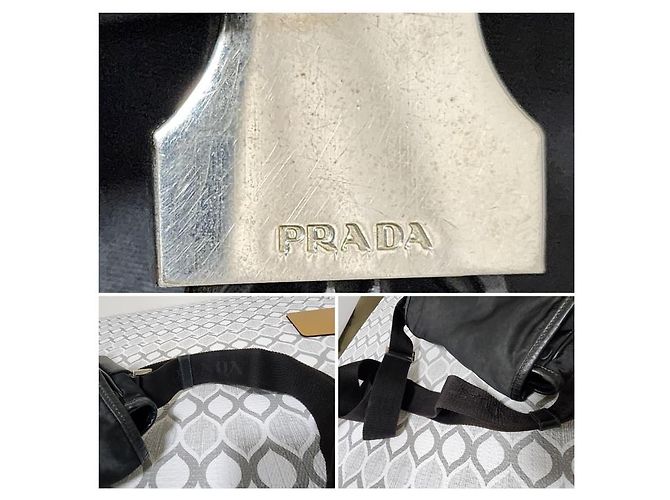 Borsa a tracolla Prada Tessuto con fibbia nera Nero - vista 6