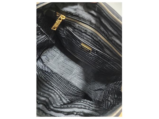 Borsa tote in nylon Tessuto e pelle Saffiano nera PRADA Nero - vista 10