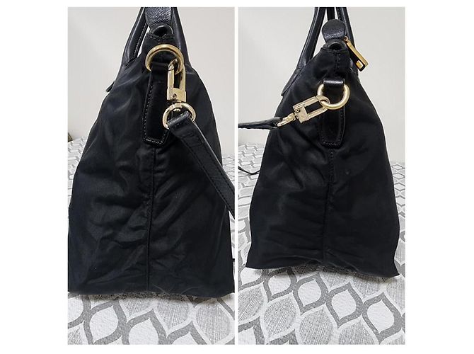 Borsa tote in nylon Tessuto e pelle Saffiano nera PRADA Nero - vista 5