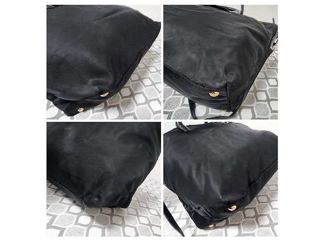 Borsa tote in nylon Tessuto e pelle Saffiano nera PRADA Nero - vista 9