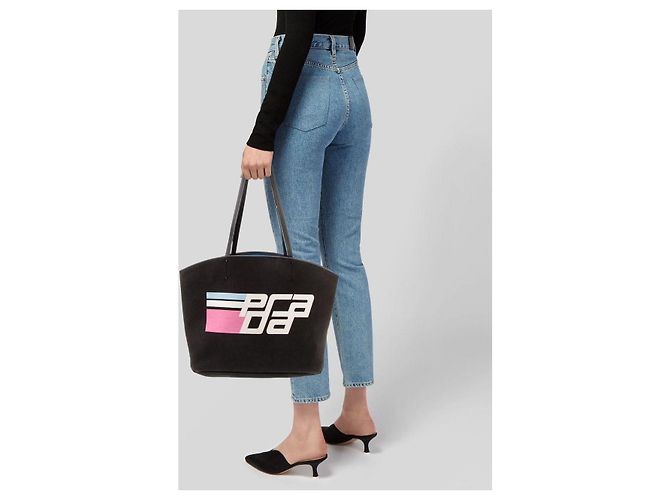 Borsa tote Prada Canapa Racing Logo Nera Nero - vista 12